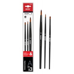ARTIX PAINTS σετ πινέλων ζωγραφικής PP280, μαύρο, 3τμχ ARTIX PAINTS σετ πινέλων ζωγραφικής PP280, μαύρο, 3τμχ