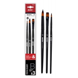 ARTIX PAINTS σετ πινέλων ζωγραφικής PP281, μαύρο, 3τμχ ARTIX PAINTS σετ πινέλων ζωγραφικής PP281, μαύρο, 3τμχ