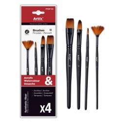 ARTIX PAINTS σετ πινέλων ζωγραφικής PP387-03, μαύρο, 4τμχ ARTIX PAINTS σετ πινέλων ζωγραφικής PP387-03, μαύρο, 4τμχ