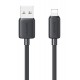 USAMS καλώδιο Lightning σε USB US-SJ694, 2.4A, 480Mbps, 2m, μαύρο