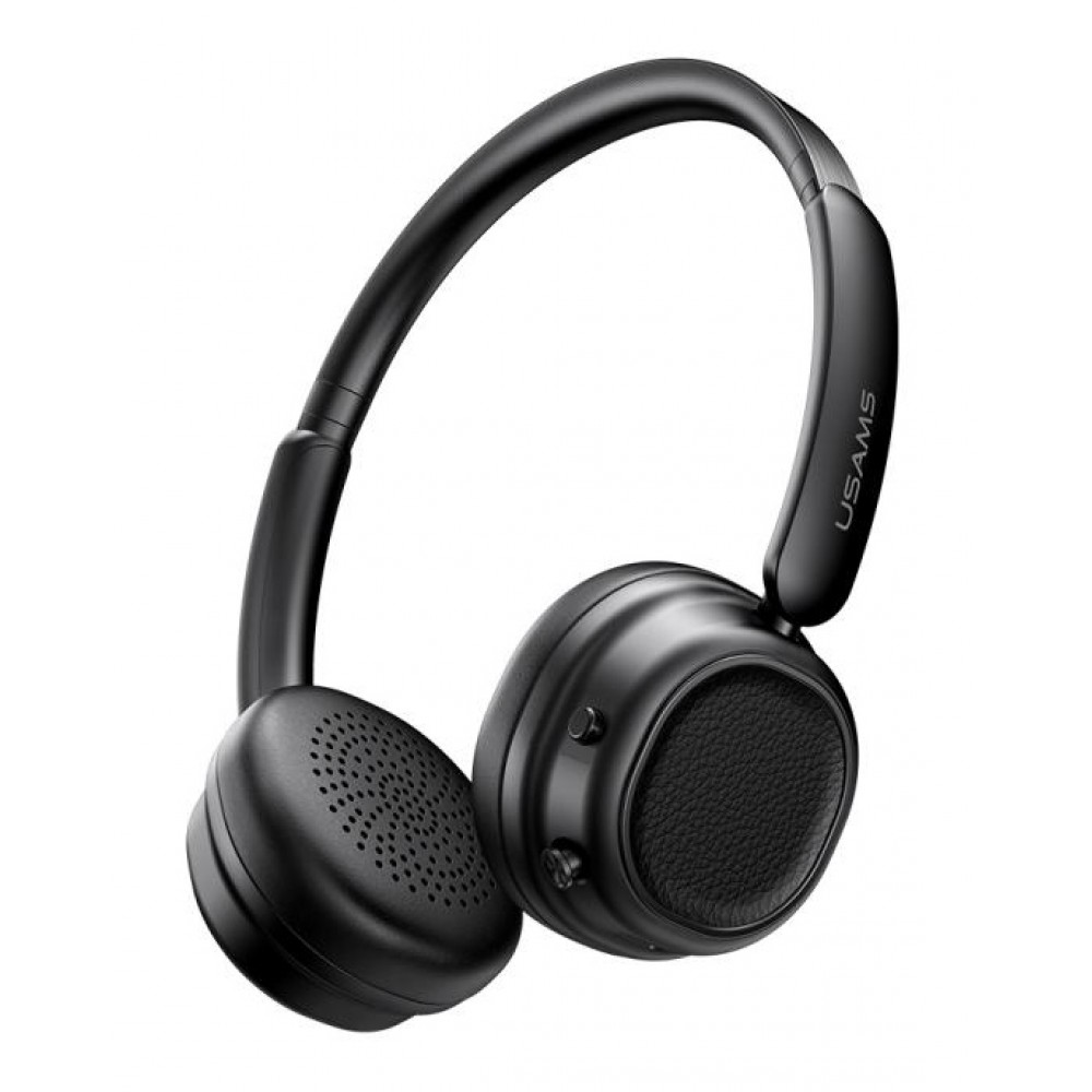 USAMS headphones SR01, ασύρματα, ANC, Φ40mm, 350mAh, μαύρα