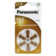 PANASONIC μπαταρίες ακουστικών βαρηκοΐας PR312, mercury free, 1.4V, 6τμχ