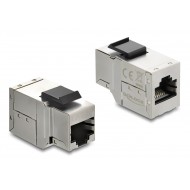 DELOCK Keystone module RJ45 90835, θηλυκό σε θηλυκό, Cat 6A STP, ασημί