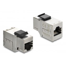 DELOCK Keystone module RJ45 90835, θηλυκό σε θηλυκό, Cat 6A STP, ασημί DELOCK Keystone module RJ45 90835, θηλυκό σε θηλυκό, Cat 6A STP, ασημί