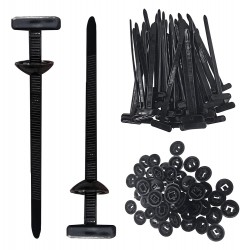 POWERTECH δεματικά καλωδίων TIES-082, 5x90mm, μαύρα, 50τμχ