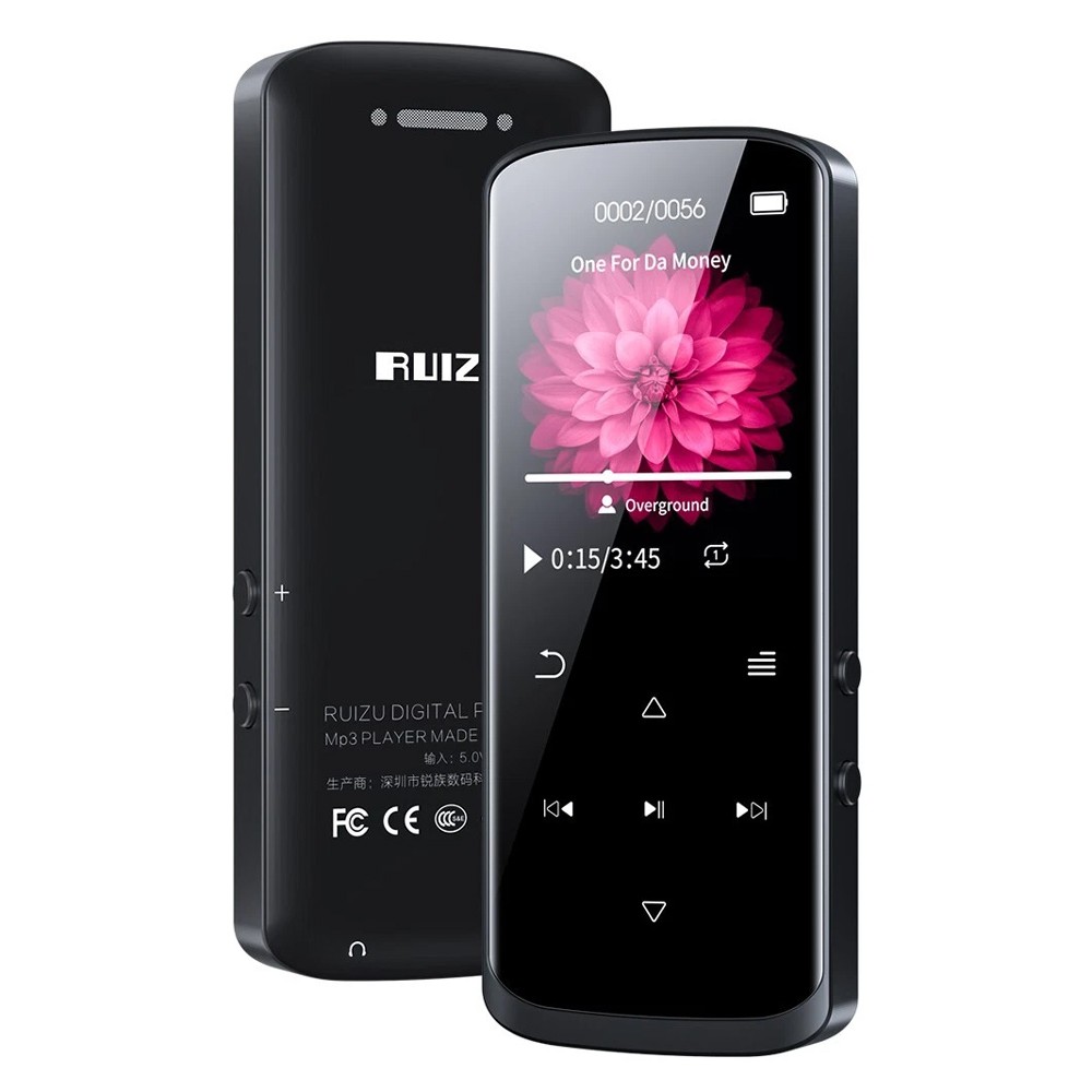 RUIZU MP3 player D50 με οθόνη 1.8, 16GB, Bluetooth, ελληνικό μενού, μαύρο