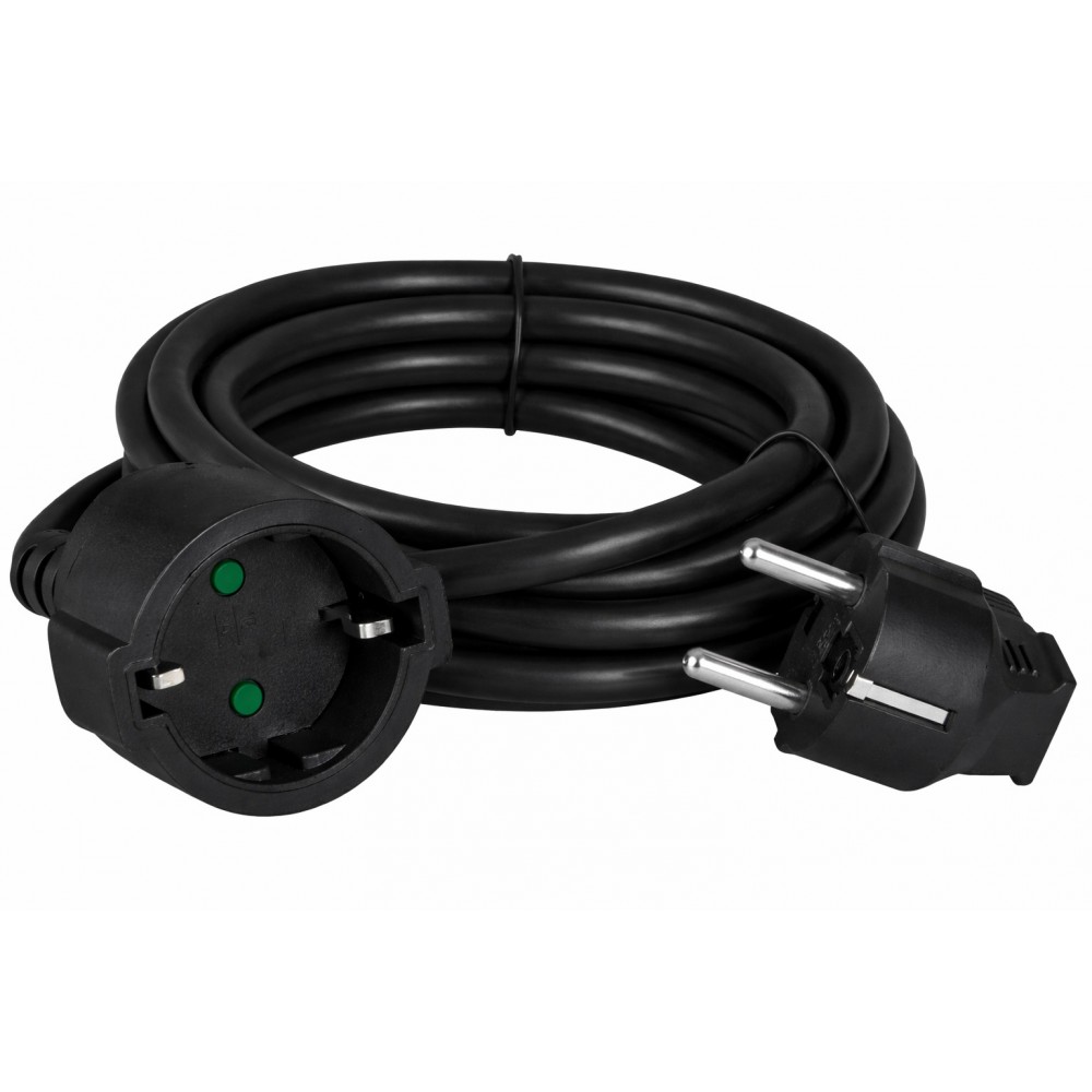 POWERTECH μπαλαντέζα ρεύματος PT-1561, 1x schuko, 16A, 3m, μαύρη