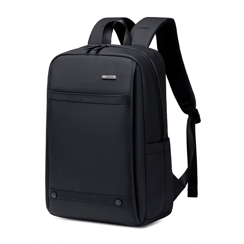 GOLDEN WOLF τσάντα πλάτης GB00705 με θήκη laptop 15.6, 17L, μαύρη