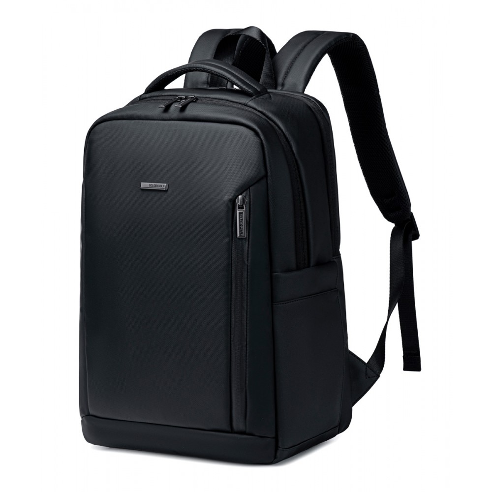 GOLDEN WOLF τσάντα πλάτης GB00731 με θήκη laptop 15.6, 17L, μαύρη
