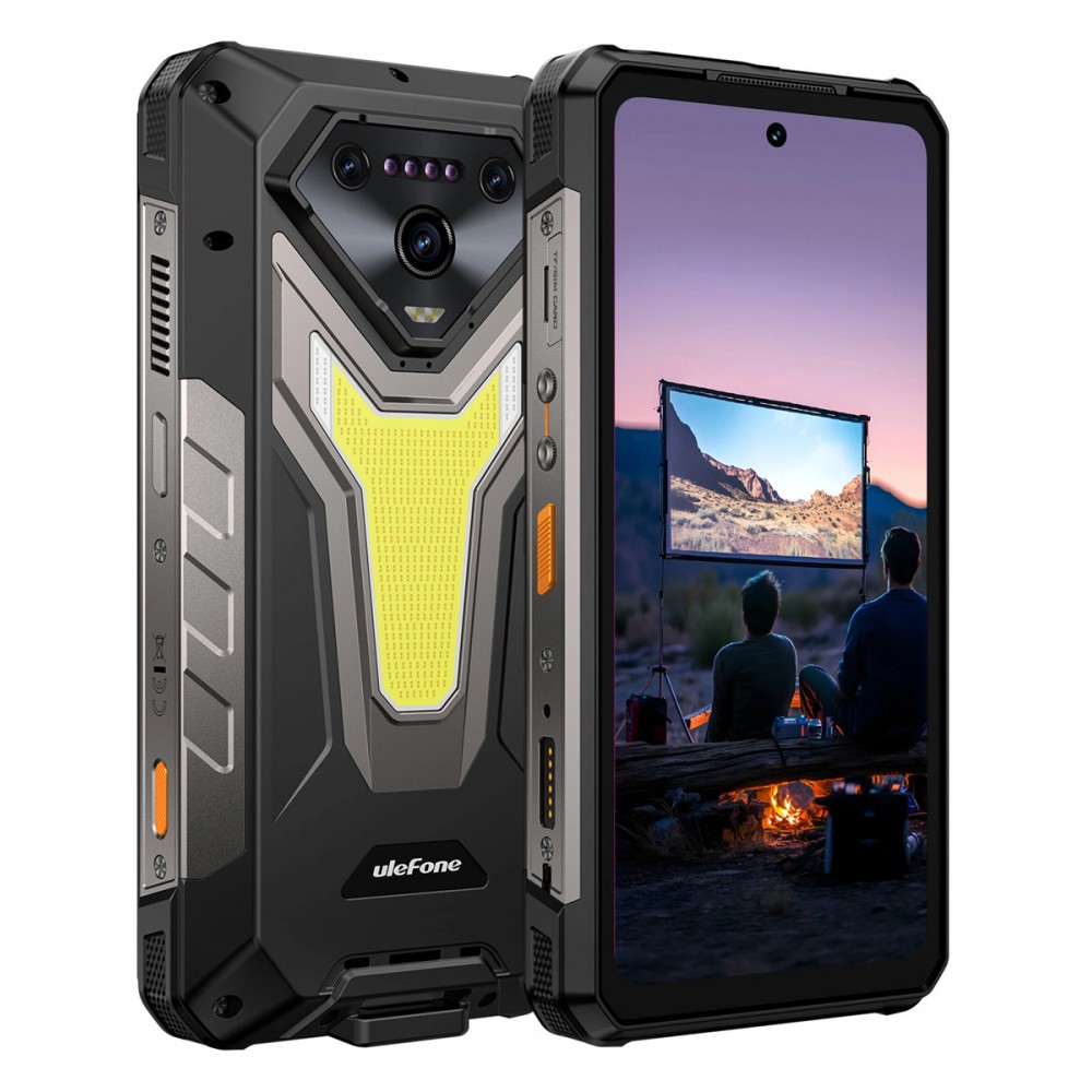 ULEFONE smartphone Armor 34 Pro Plus με βιντεοπροβολέα, 6.95, 5G, 16/512GB, 25500mAh, IP68/IP69K/MIL-STD-810H, μαύρο