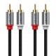 CABLETIME καλώδιο ήχου 2x RCA σε 2x RCA CT-RCA, 2m, μαύρο