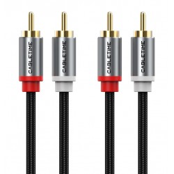 CABLETIME καλώδιο ήχου 2x RCA σε 2x RCA CT-RCA, 5m, μαύρο