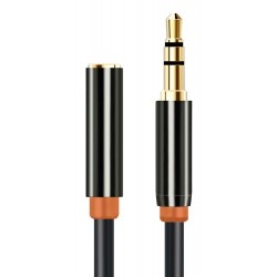 CABLETIME καλώδιο προέκτασης ήχου 3.5mm CT-AV311-P11FG, gold plated, 0.5m, μαύρο