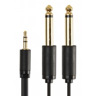 CABLETIME καλώδιο ήχου 3.5mm σε 2x 6.35mm AV310-17G, 1.8m, μαύρο