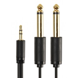 CABLETIME καλώδιο ήχου 3.5mm σε 2x 6.35mm AV310-17G, 1.8m, μαύρο CABLETIME καλώδιο ήχου 3.5mm σε 2x 6.35mm AV310-17G, 1.8m, μαύρο