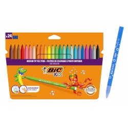 BIC σετ χρωματιστών μαρκαδόρων Kid Couleur, ultra washable, 24τμχ BIC σετ χρωματιστών μαρκαδόρων Kid Couleur, ultra washable, 24τμχ