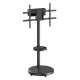BRATECK βάση τηλεόρασης δαπέδου FS38-46TWE, 37-86, έως 50kg, με ράφι & cable management, ροδάκια, μαύρη