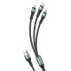 KAKUSIGA καλώδιο USB σε USB-C/Lightning/Micro USB KSC-1026, 5A, 480Mbps, 1.2m, μαύρο