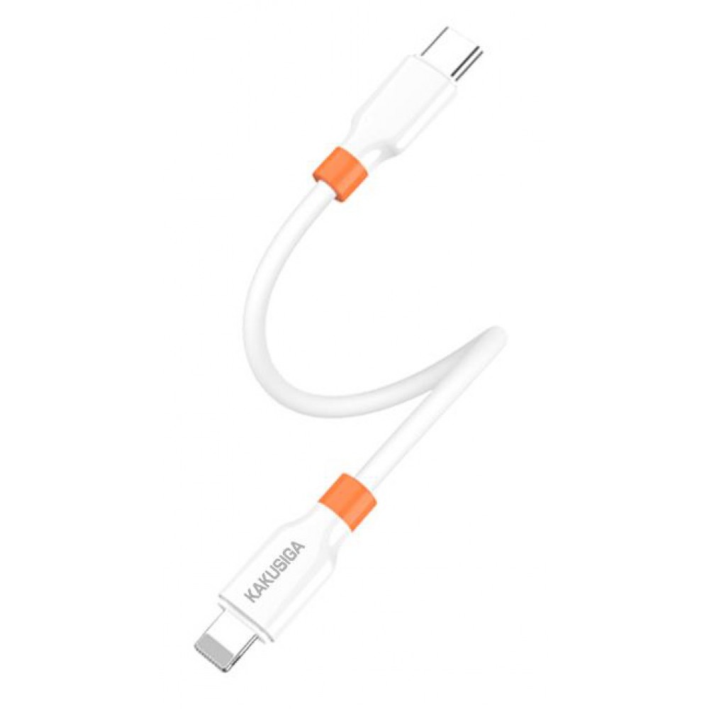 KAKUSIGA καλώδιο Lightning σε USB-C KSC-1024, σιλικόνης, 30W, 480Mbps, 0.25m, λευκό