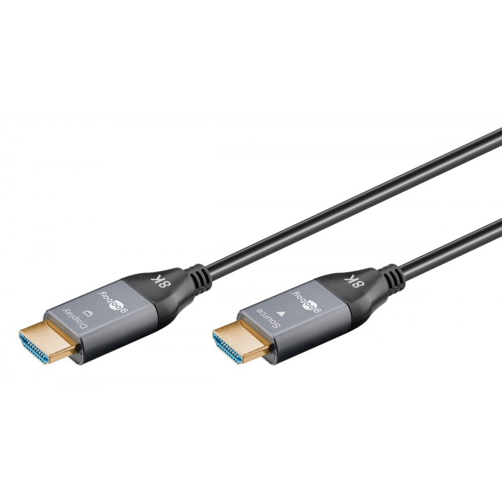 GOOBAY καλώδιο HDMI 2.1 65558 με Ethernet, AOC, 8K/60Hz, 48 Gbps, 10m, μαύρο