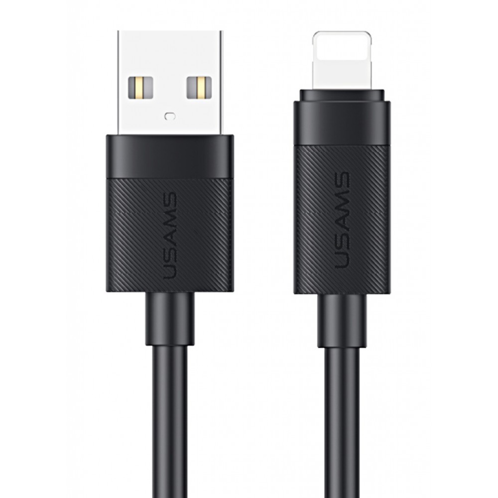 USAMS καλώδιο Lightning σε USB SJ778, 2.4A, 480Mbps, 1m, μαύρο