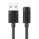 USAMS καλώδιο Lightning σε USB SJ778, 2.4A, 480Mbps, 1m, μαύρο