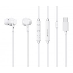 CELEBRAT earphones με μικρόφωνο G40, USB-C σύνδεση, 10mm, 1.2m, λευκά