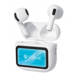 CELEBRAT earphones με θήκη φόρτισης W76, True Wireless, 13mm, 25/300mAh, λευκά CELEBRAT earphones με θήκη φόρτισης W76, True Wireless, 13mm, 25/300mAh, λευκά