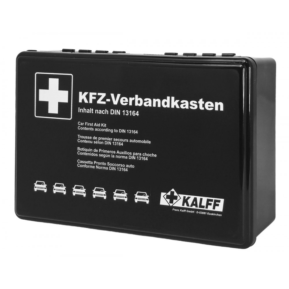 KALFF kit πρώτων βοηθειών για οχήματα FK1734-99, DIN 13164-2022, μαύρο KALFF kit πρώτων βοηθειών για οχήματα FK1734-99, DIN 13164-2022, μαύρο