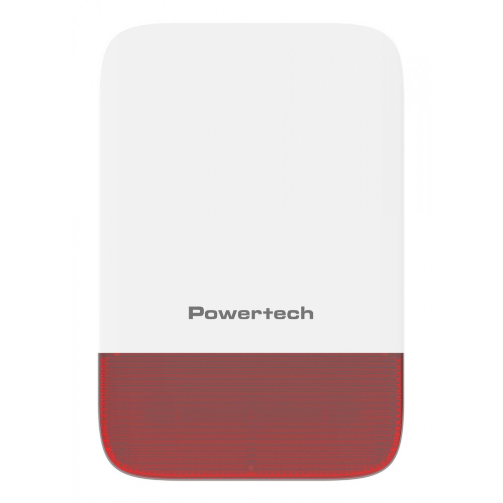 POWERTECH σειρήνα PT-1608, εξωτερικού χώρου, IP65, 433MHz, 120dB, 5000mAh, κόκκινη