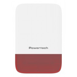 POWERTECH σειρήνα PT-1608, εξωτερικού χώρου, IP65, 433MHz, 120dB, 5000mAh, κόκκινη