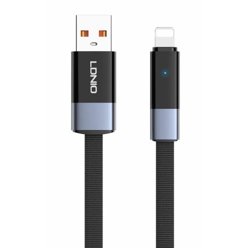 LDNIO καλώδιο Lightning σε USB LS242i, flat, 30W, 480Mbps, 2m, μαύρο LDNIO καλώδιο Lightning σε USB LS242i, flat, 30W, 480Mbps, 2m, μαύρο