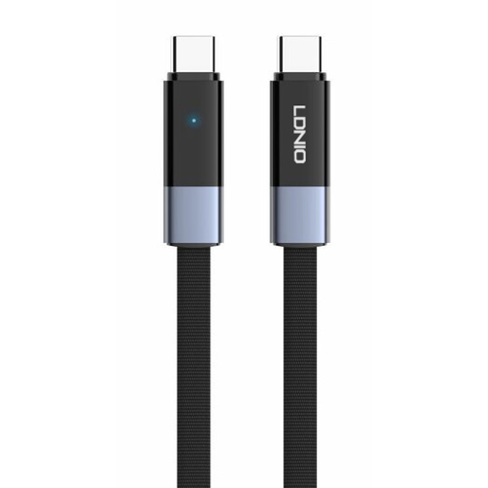 LDNIO καλώδιο USB-C LC242c, flat, 65W, 480Mbps, 2m, μαύρο LDNIO καλώδιο USB-C LC242c, flat, 65W, 480Mbps, 2m, μαύρο