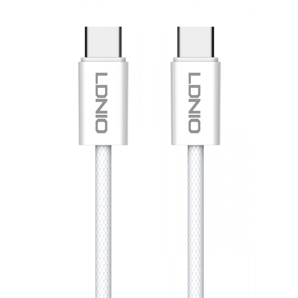 LDNIO καλώδιο USB-C iP-902c, 65W, 480Mbps, 2m, λευκό LDNIO καλώδιο USB-C iP-902c, 65W, 480Mbps, 2m, λευκό