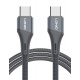 LDNIO καλώδιο USB-C LC632c, 100W, 480Mbps, 2m, μαύρο LDNIO καλώδιο USB-C LC632c, 100W, 480Mbps, 2m, μαύρο