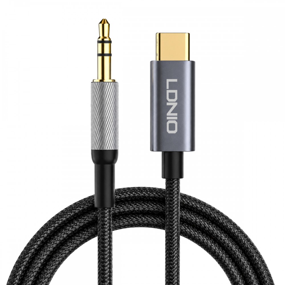 LDNIO καλώδιο USB-C σε 3.5mm LS-Y92c, 2m, μαύρο LDNIO καλώδιο USB-C σε 3.5mm LS-Y92c, 2m, μαύρο