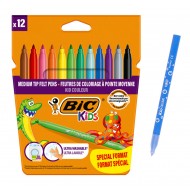 BIC σετ χρωματιστών μαρκαδόρων ζωγραφικής 216010322 KID Couleur, 12τμχ BIC σετ χρωματιστών μαρκαδόρων ζωγραφικής 216010322 KID Couleur, 12τμχ