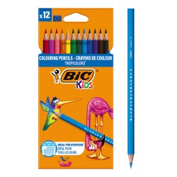 BIC σετ χρωματιστές ξυλομπογιές Kids Tropicolors, εξάγωνες, 12τμχ