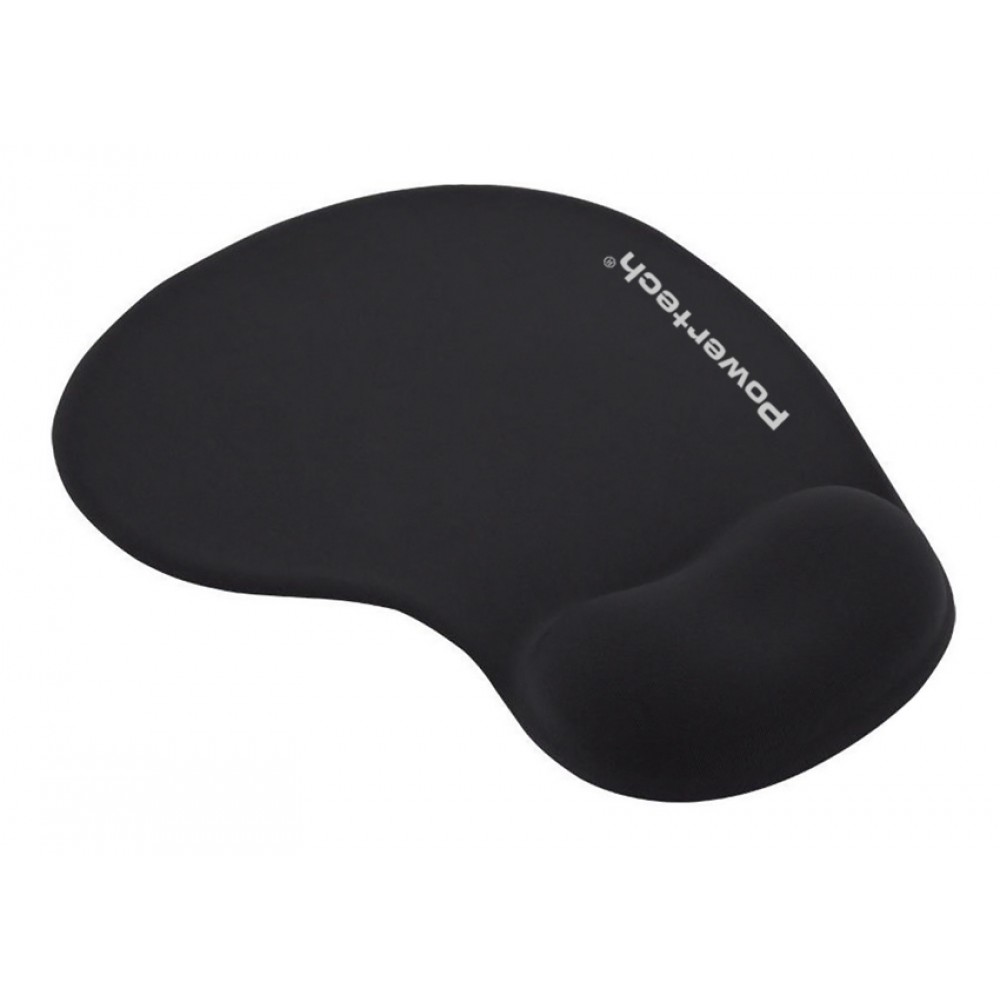 POWERTECH mouse pad PT-1611 με στήριγμα καρπού, 23x19x1.8cm, μαύρο