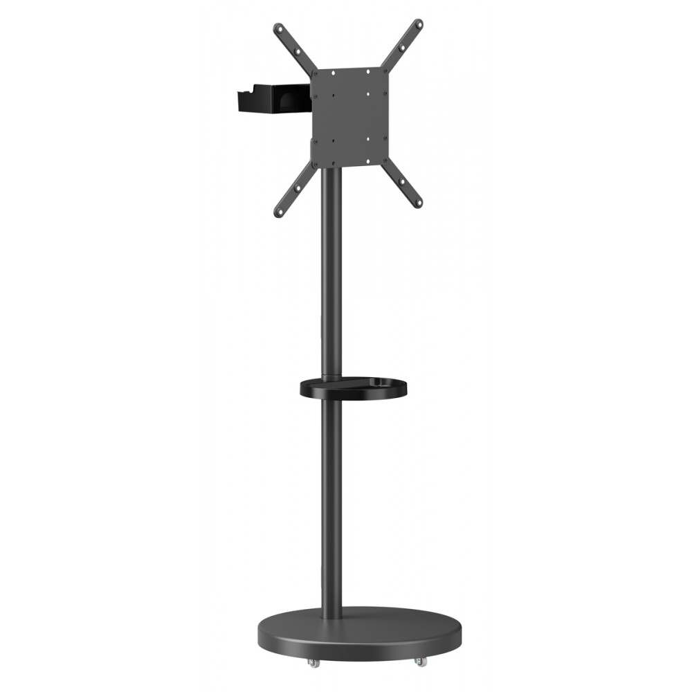 BRATECK βάση τηλεόρασης δαπέδου FS38-44TWE, 32-65, έως 50kg, με 2x ράφια, ροδάκια, μαύρη BRATECK βάση τηλεόρασης δαπέδου FS38-44TWE, 32-65, έως 50kg, με 2x ράφια, ροδάκια, μαύρη