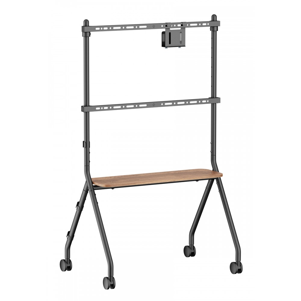 BRATECK βάση τηλεόρασης δαπέδου FS66-46F-01, 37-86, έως 80kg, με ράφι & ροδάκια BRATECK βάση τηλεόρασης δαπέδου FS66-46F-01, 37-86, έως 80kg, με ράφι & ροδάκια