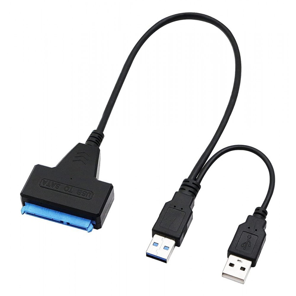 POWERTECH καλώδιο σύνδεσης HDD/SSD CAB-U163, 2x USB σε SATA, DC, 5Gbps POWERTECH καλώδιο σύνδεσης HDD/SSD CAB-U163, 2x USB σε SATA, DC, 5Gbps