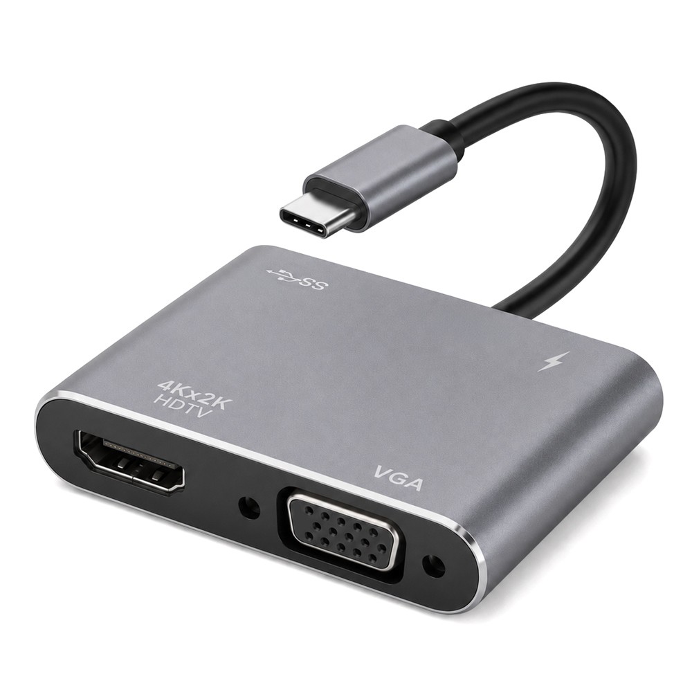 POWERTECH docking station CAB-UC101, 4 θυρών, USB-C, 4K, 100W, γκρι POWERTECH docking station CAB-UC101, 4 θυρών, USB-C, 4K, 100W, γκρι