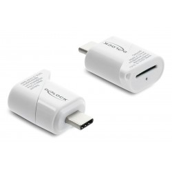 DELOCK card reader 91427 για micro SD, USB-C σύνδεση, 5Gbps, λευκό