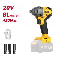 DELI κρουστικό μπουλονόκλειδο μπαταρίας DC235Z, Brushless, 20V, 480N.m, 1/2" DELI κρουστικό μπουλονόκλειδο μπαταρίας DC235Z, Brushless, 20V, 480N.m, 1/2"