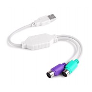 POWERTECH καλώδιο USB σε 2x PS2 θηλυκό CAB-U047, 0.20m, λευκό