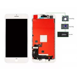 TIANMA High Copy LCD iPhone 8 Plus, Camera-Sensor ring, ear mesh, White