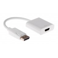 POWERTECH αντάπτορας DisplayPort σε HDMI CAB-DP004, 0.20m, λευκός