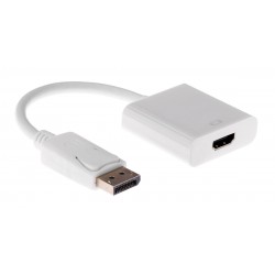 POWERTECH αντάπτορας DisplayPort σε HDMI CAB-DP004, 0.20m, λευκός