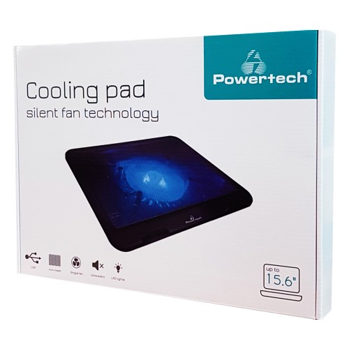 POWERTECH Βάση & ψύξη laptop PT-740 έως 15.6, 125mm fan, LED, μαύρο